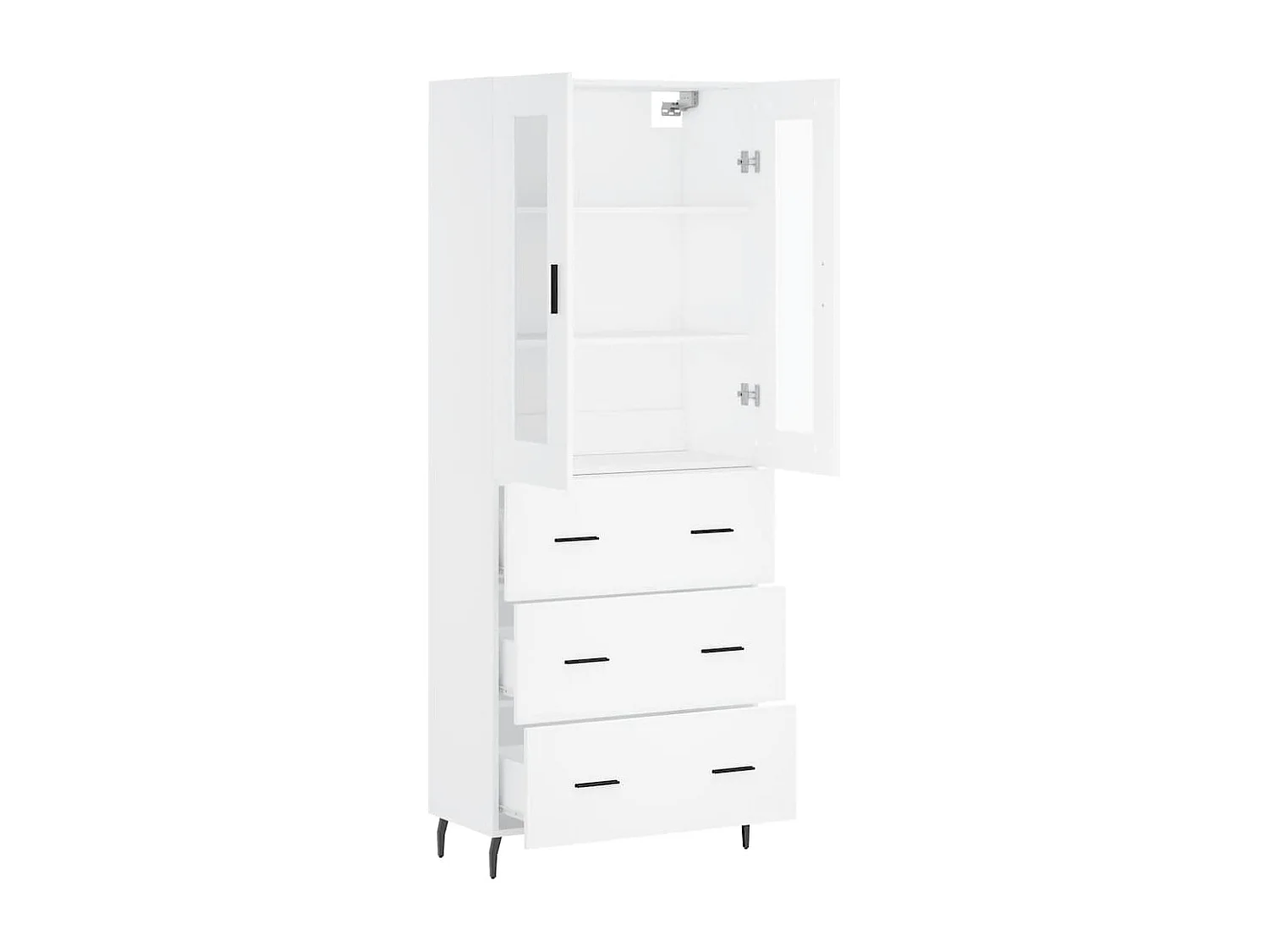 Buffet haut Blanc 69,5x34x180 cm Bois d'ingénierie