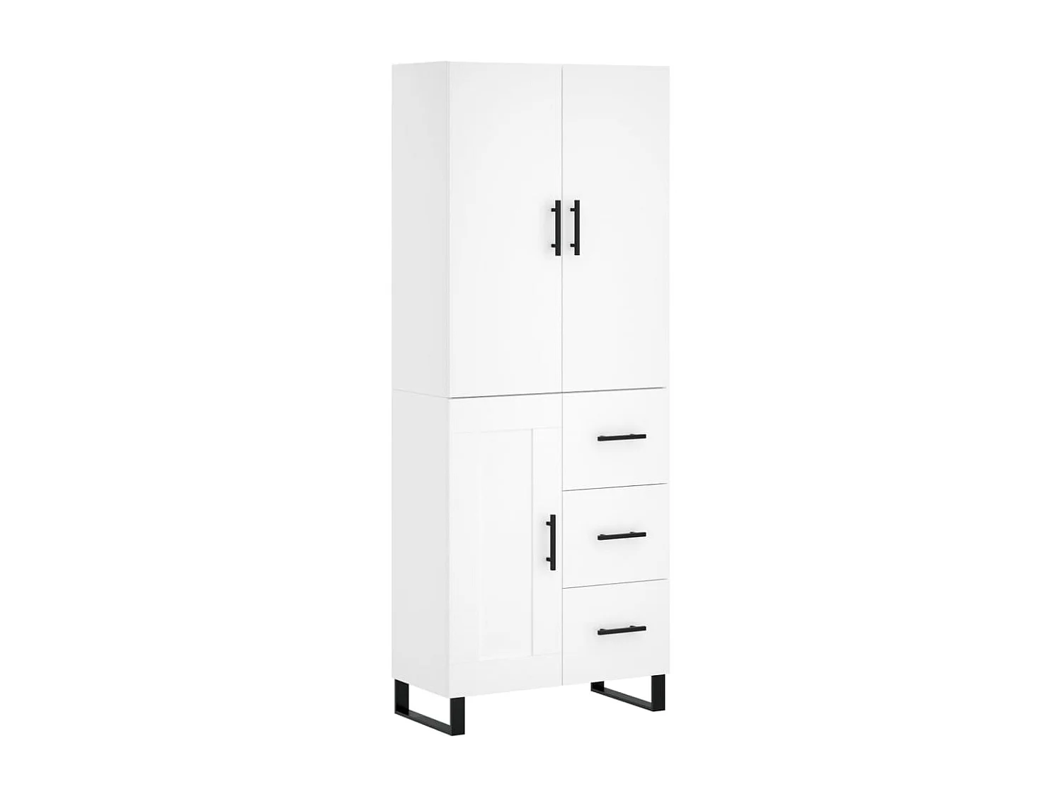 Highboard Weiß 69,5x34x180 cm Holzwerkstoff