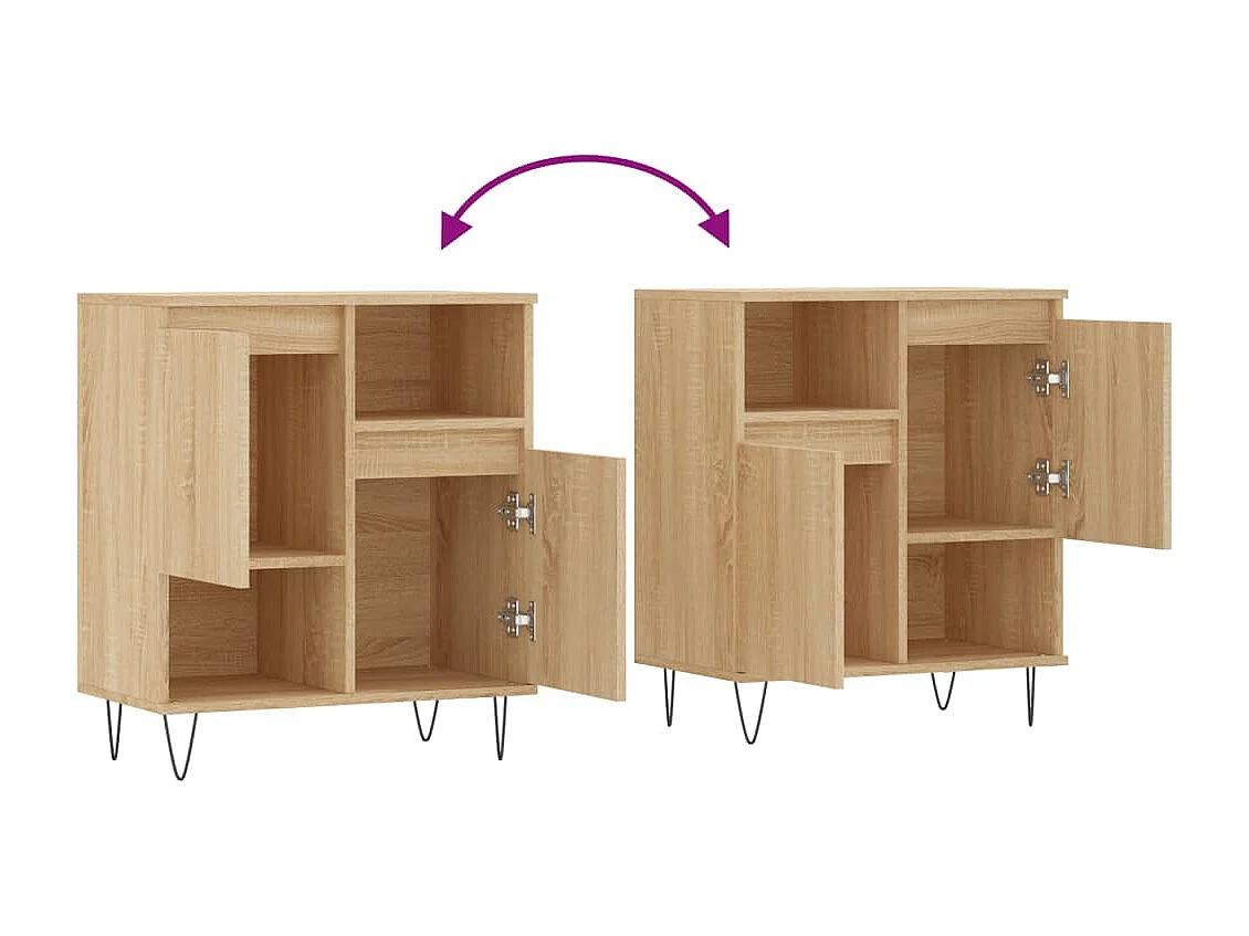 Credenza Rovere Sonoma 60x35x70 cm in Legno Multistrato