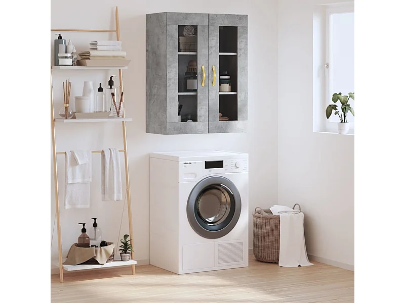 Armoire murale gris béton 69,5x34x90 cm