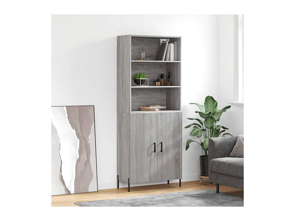 Buffet haut Sonoma gris 69,5x34x180 cm Bois d'ingénierie