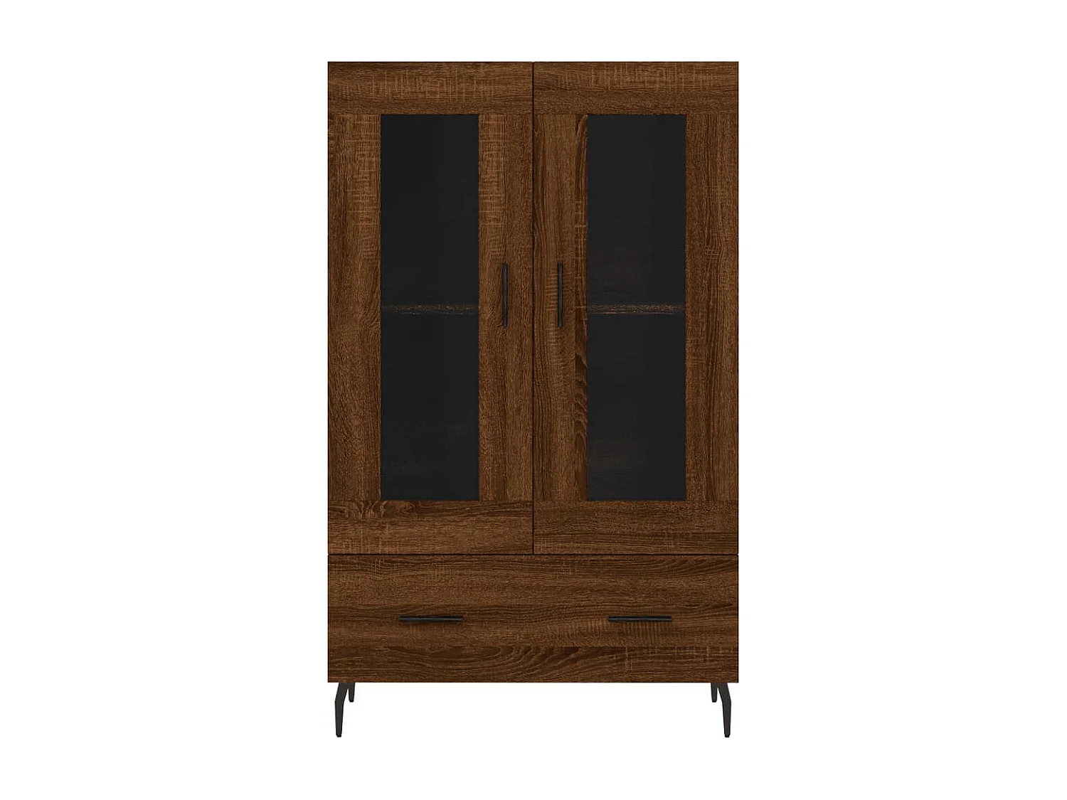 Buffet haut chêne marron 69,5x31x115 cm bois d'ingénierie
