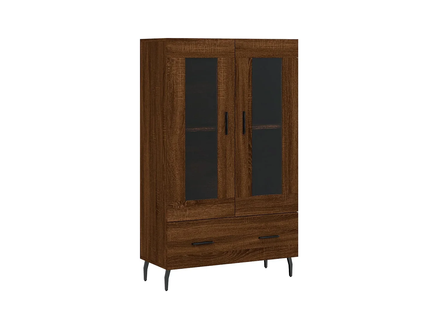 Buffet haut chêne marron 69,5x31x115 cm bois d'ingénierie