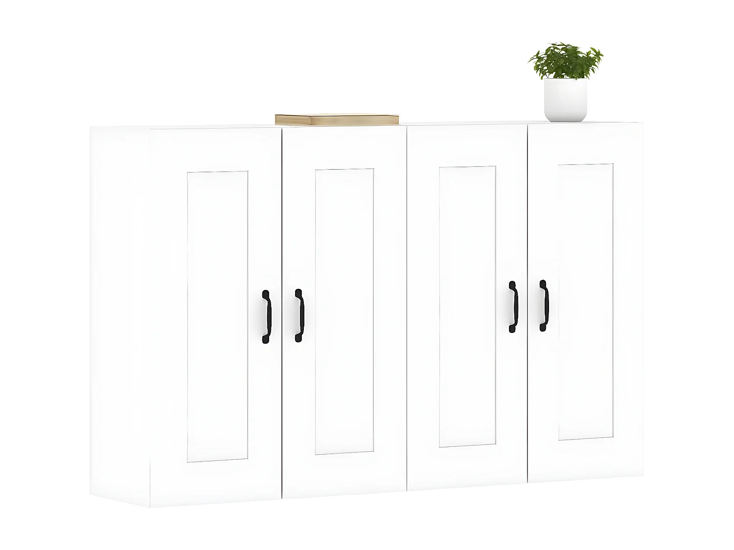 Armoires murales 2 pcs blanc bois d'ingénierie