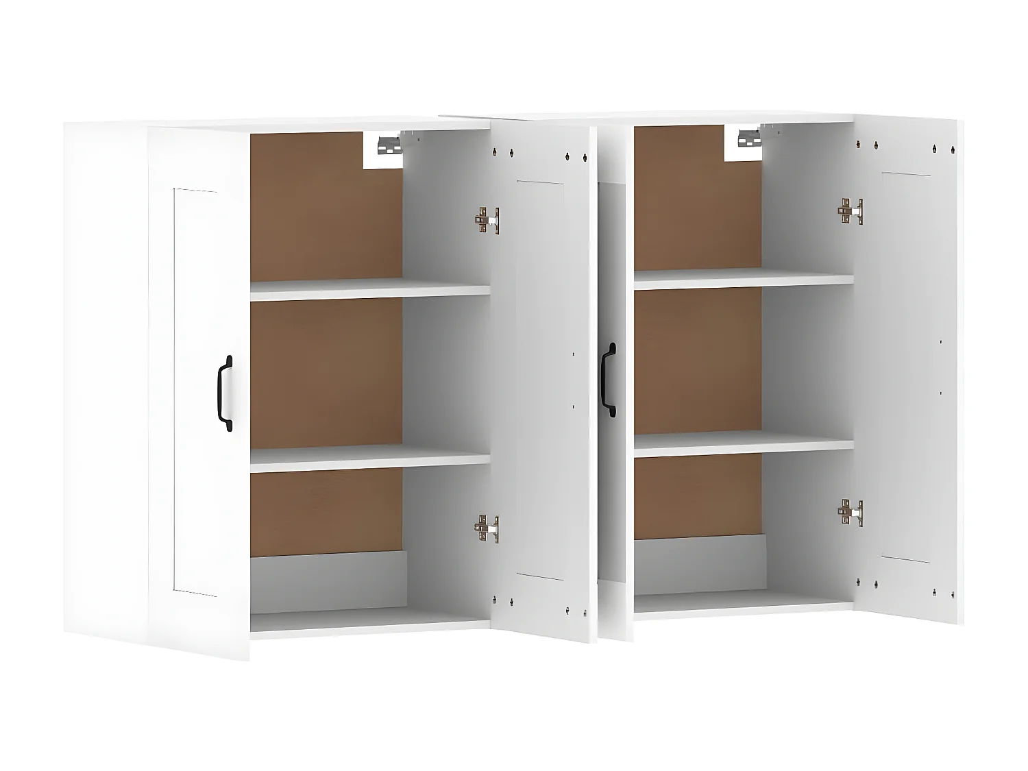 Armoires murales 2 pcs blanc bois d'ingénierie