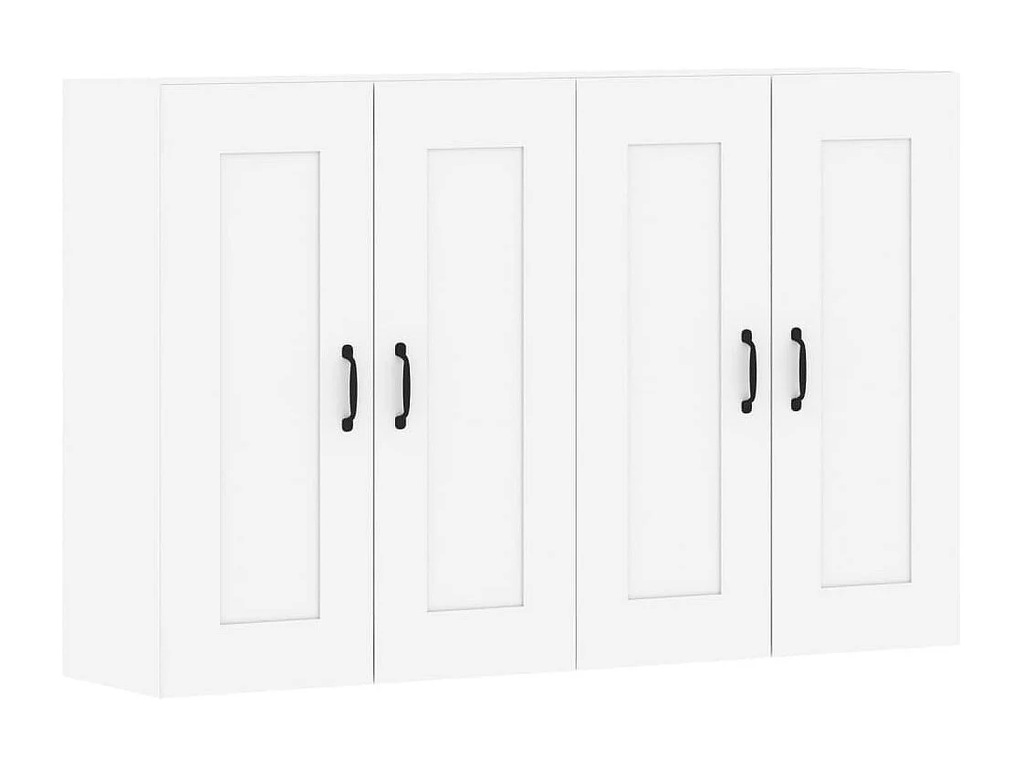 Armoires murales 2 pcs blanc bois d'ingénierie