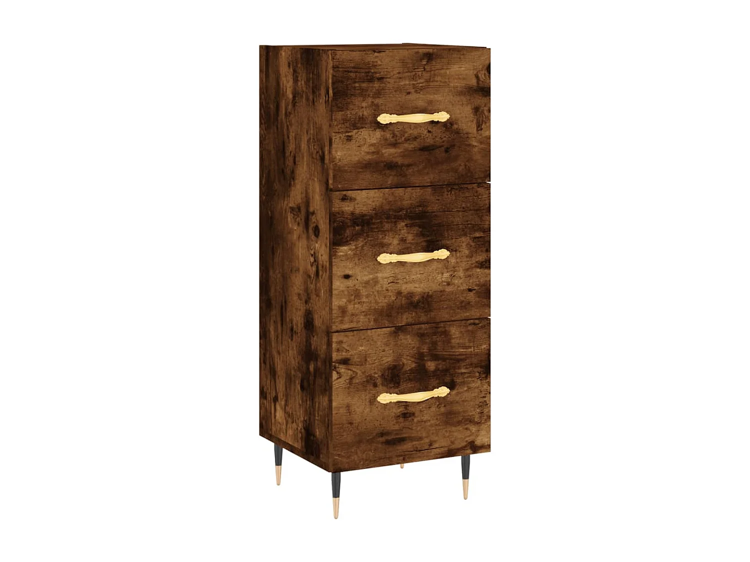 Buffet haut Chêne fumé 34,5x34x180 cm Bois d'ingénierie