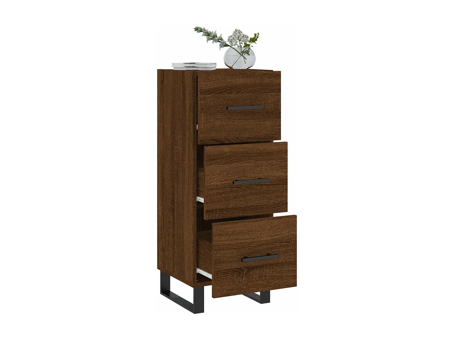 Buffet Chêne marron 34,5x34x90 cm Bois d'ingénierie