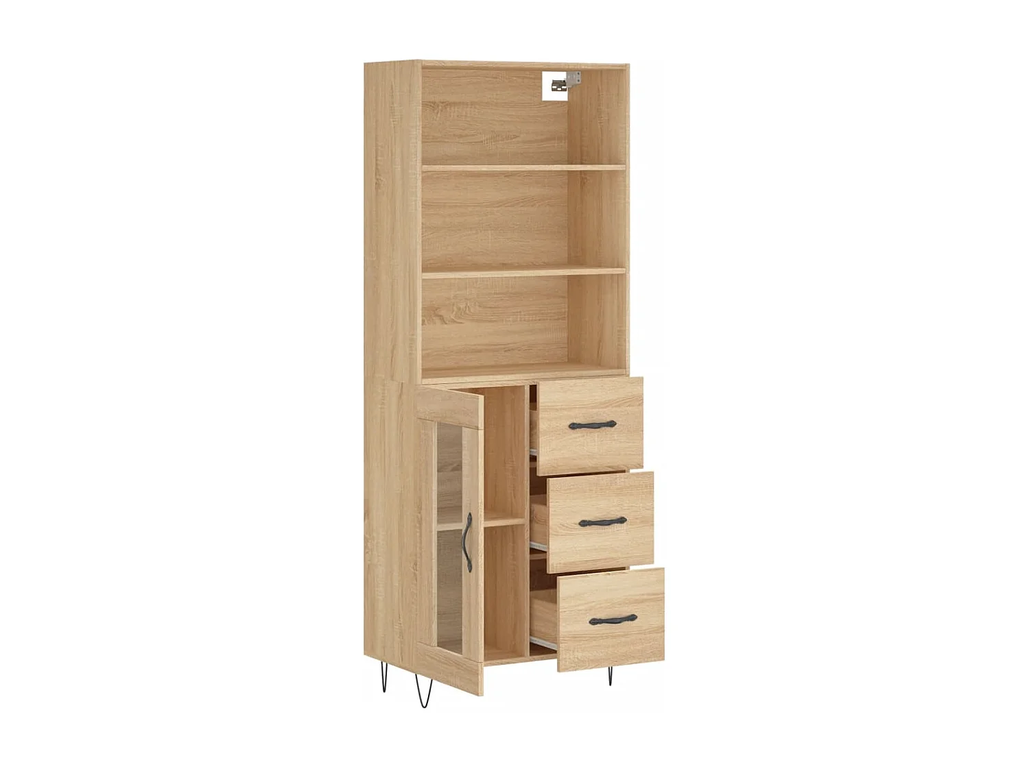 Buffet haut Chêne sonoma 69,5x34x180 cm Bois d'ingénierie