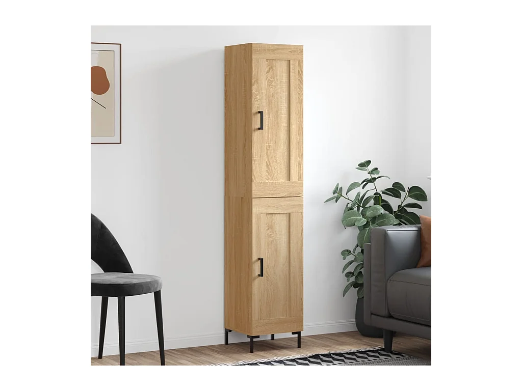 Aparador de madera contrachapada roble Sonoma 34,5x34x180 cm