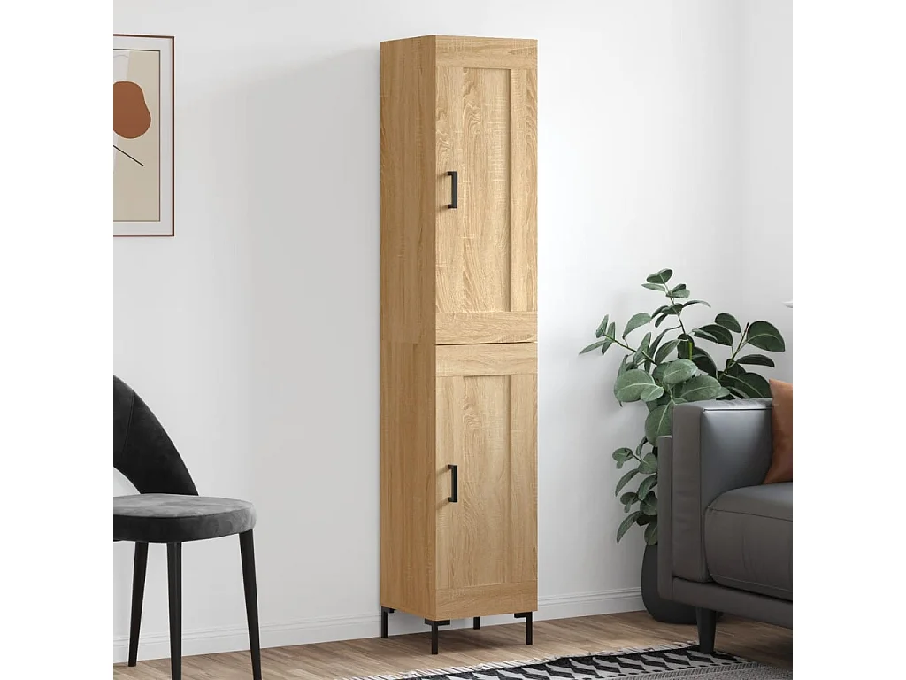Buffet haut Chêne sonoma 34,5x34x180 cm Bois d'ingénierie