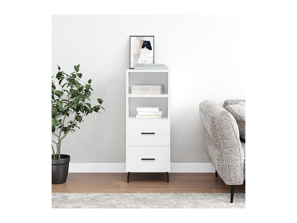 Dressoir 34,5x34x90 cm bewerkt hout wit