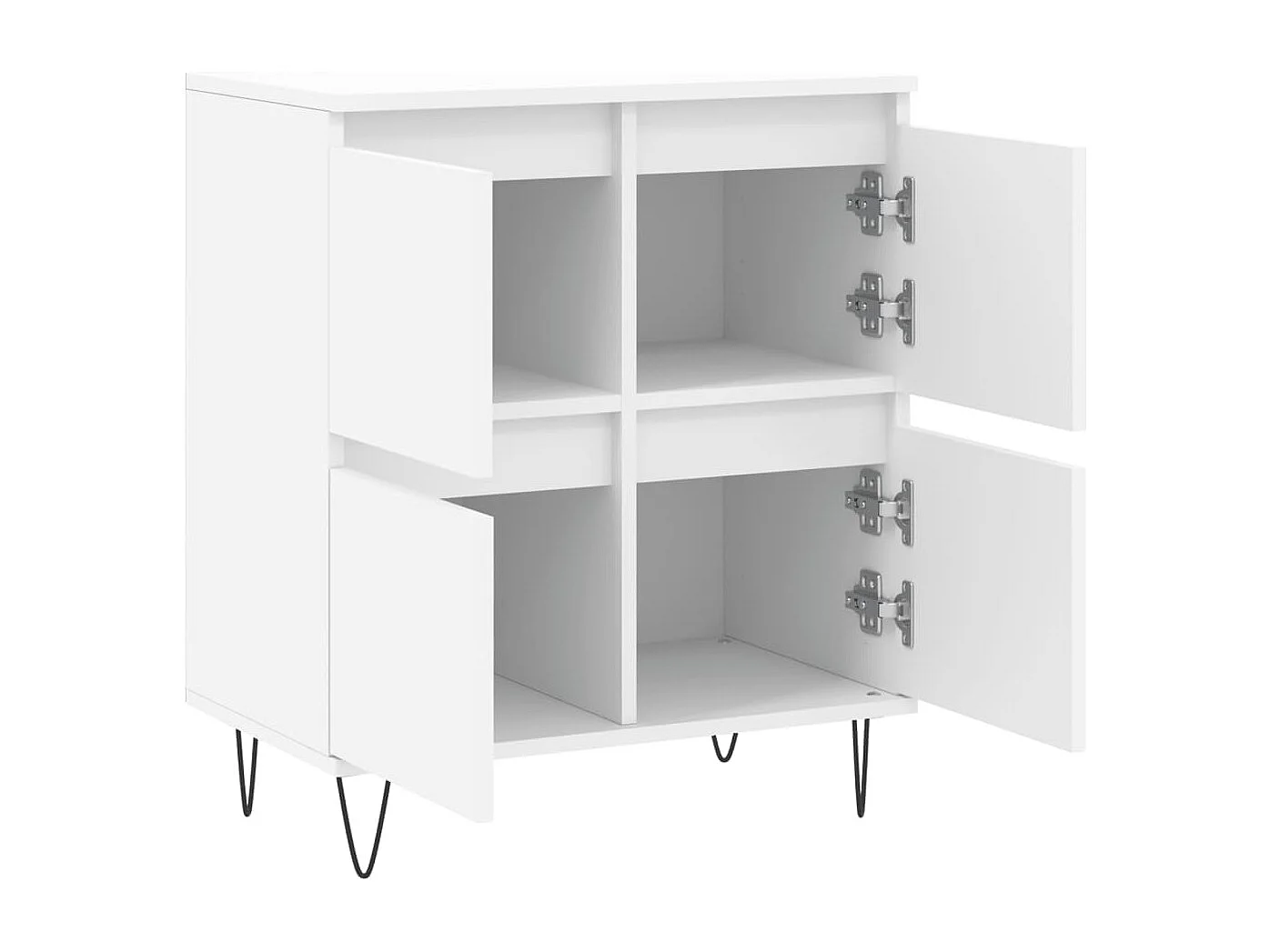 Dressoir 60x35x70 cm bewerkt hout wit