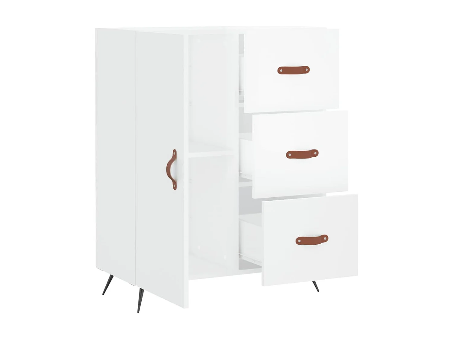 Sideboard Hochglanz-Weiß 69,5x34x90 cm Holzwerkstoff