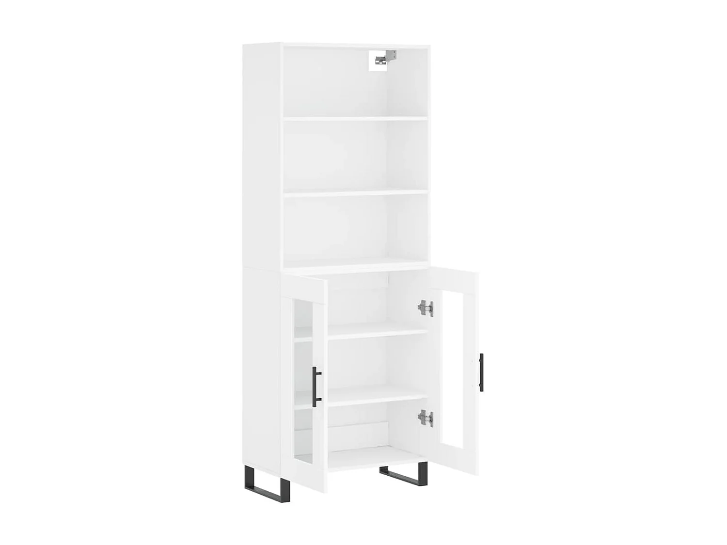 Aparador alto madera contrachapada blanco 69,5x34x180 cm