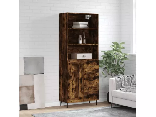 Kauf Unique Highboard Räuchereiche 69,5x34x180 cm Holzwerkstoff