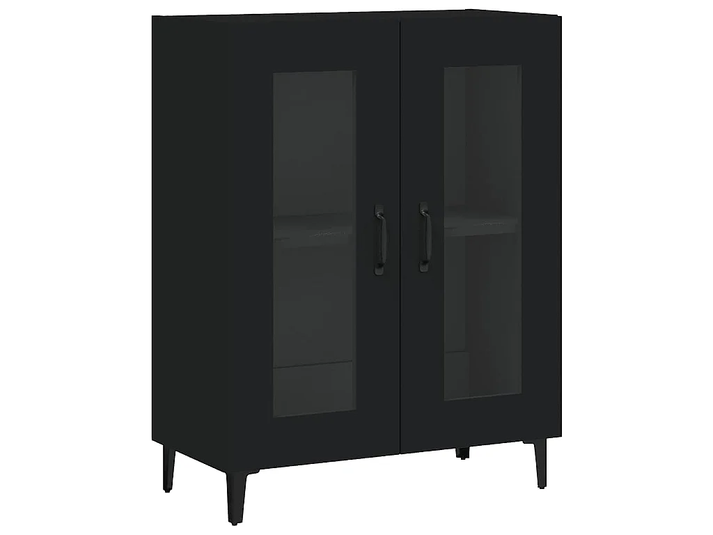 Buffet noir 69,5x34x90 cm bois d'ingénierie