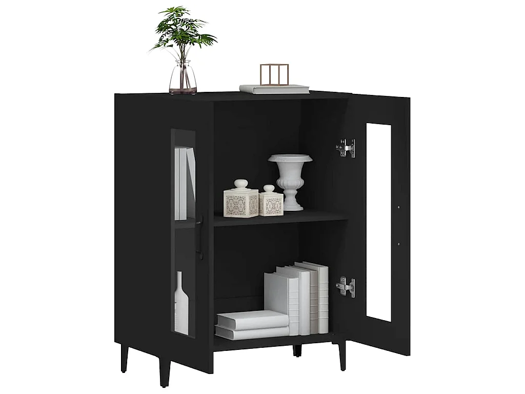 Buffet noir 69,5x34x90 cm bois d'ingénierie