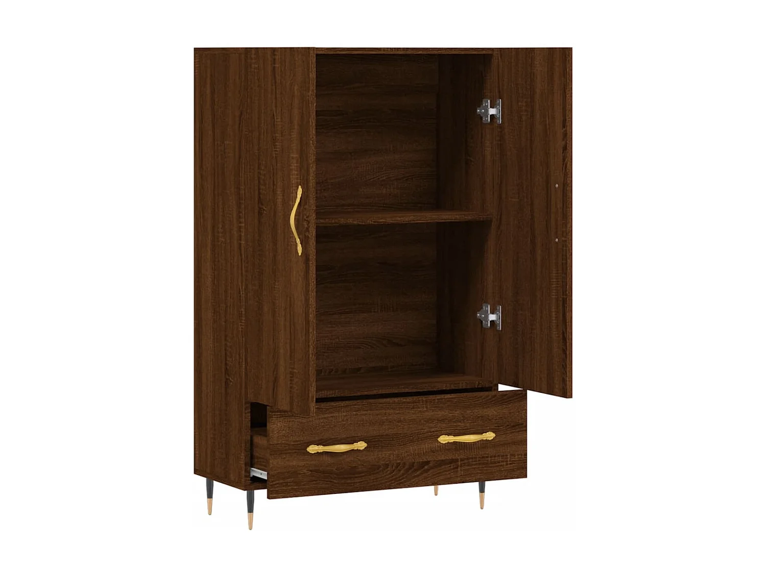 Buffet haut chêne marron 69,5x31x115 cm bois d'ingénierie
