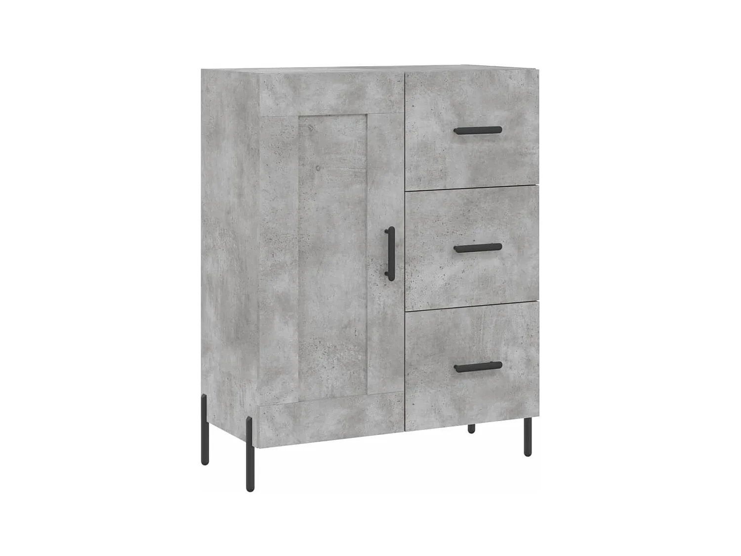 Highboard Betongrau 69,5x34x180 cm Holzwerkstoff
