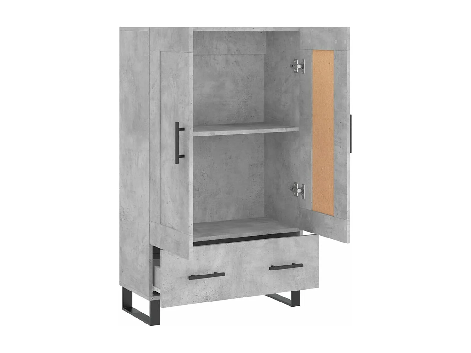 Buffet haut gris béton 69,5x31x115 cm bois d'ingénierie