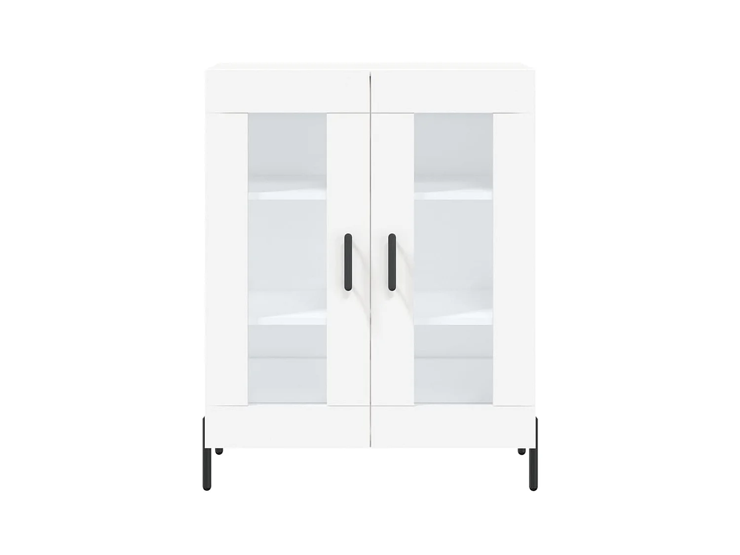 Credenza Bianca 69,5x34x180 cm in Legno Multistrato