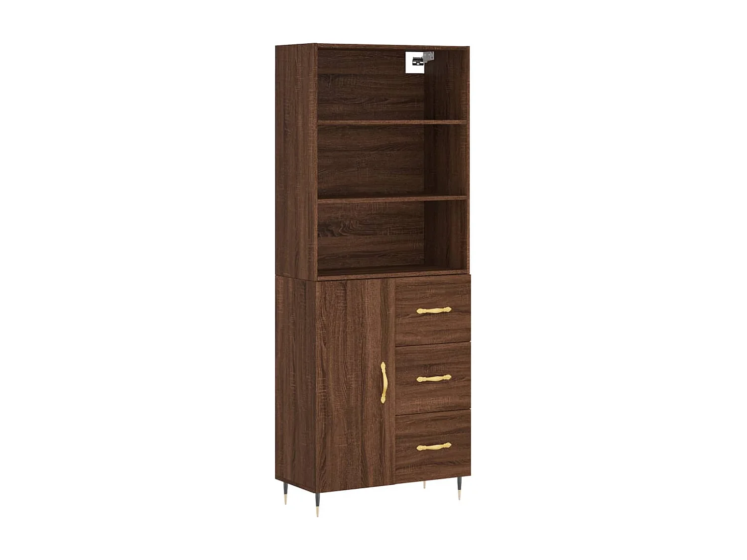 Armário alto 69,5x34x180cm madeira processada carvalho castanho