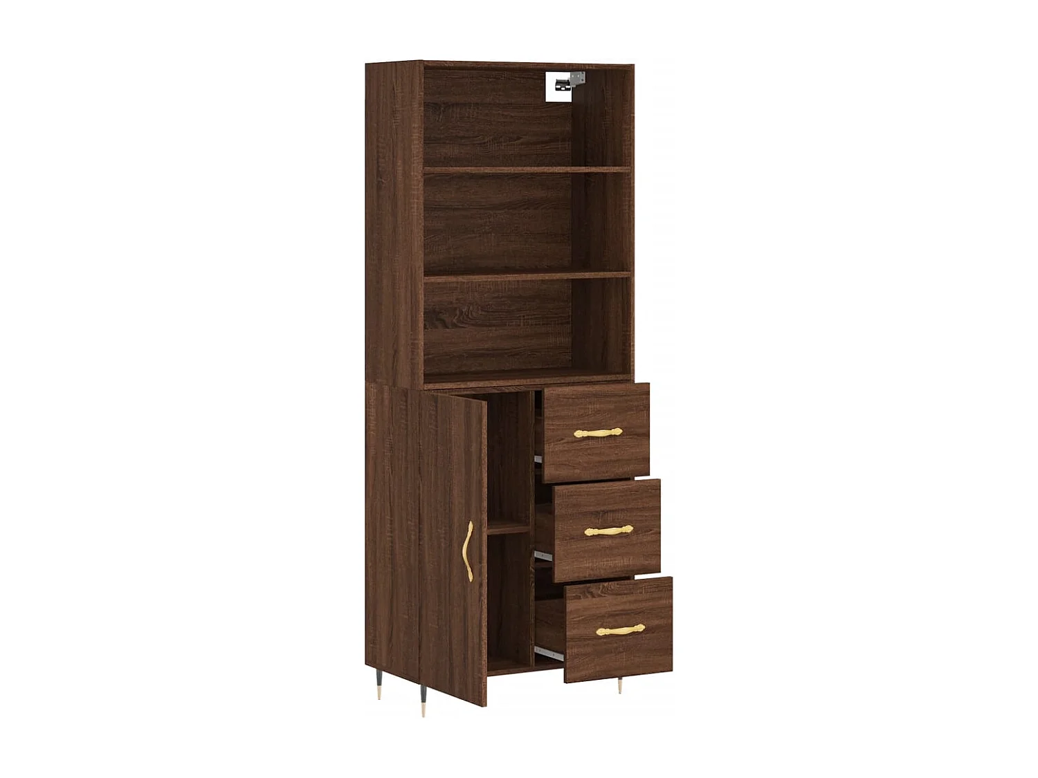 Armário alto 69,5x34x180cm madeira processada carvalho castanho