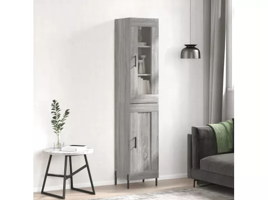 Kauf Unique Highboard Grau Sonoma 34,5x34x180 cm Holzwerkstoff