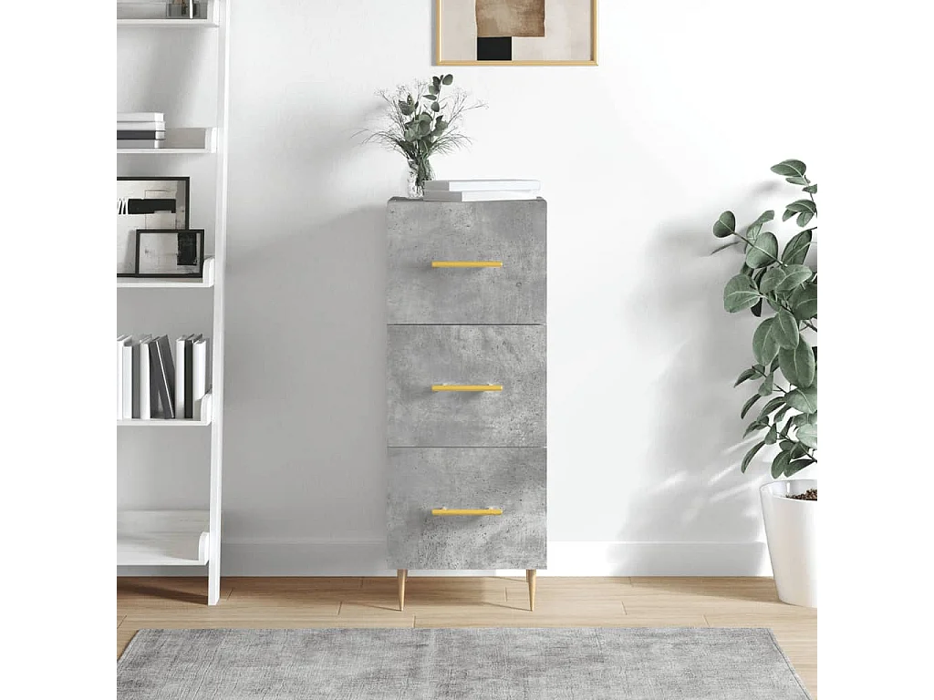 Sideboard Betongrau 34,5x34x90 cm Holzwerkstoff
