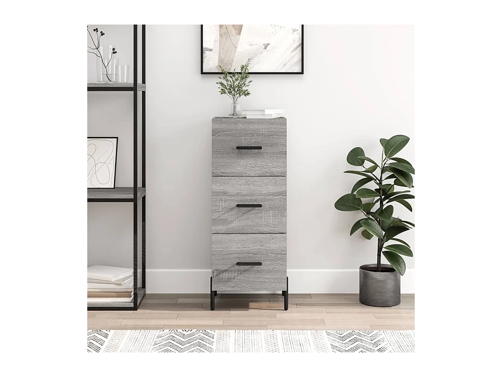 Credenza Grigio Sonoma 34,5x34x90 cm in Legno Multistrato