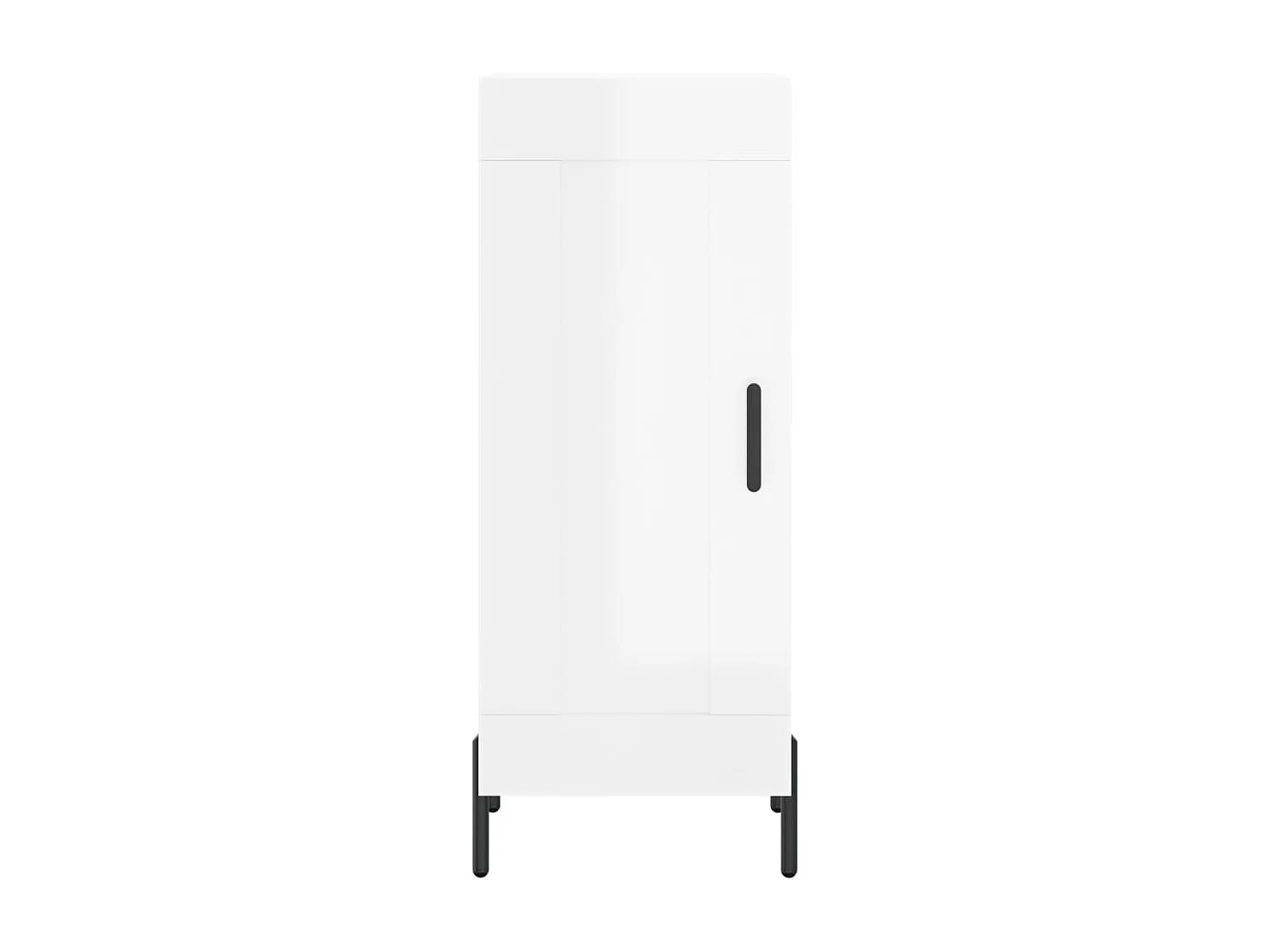 Buffet Blanc brillant 34,5x34x90 cm Bois d'ingénierie