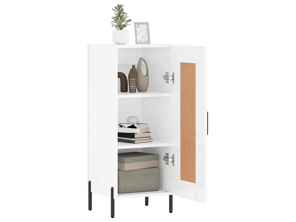 Dressoir 34,5x34x90 cm bewerkt hout hoogglans wit