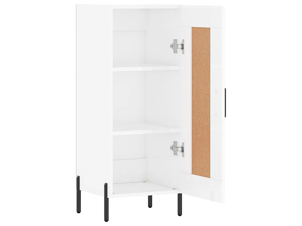 Dressoir 34,5x34x90 cm bewerkt hout hoogglans wit