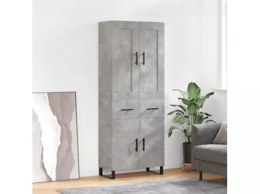 Kauf Unique Highboard Betongrau 69,5x34x180 cm Holzwerkstoff