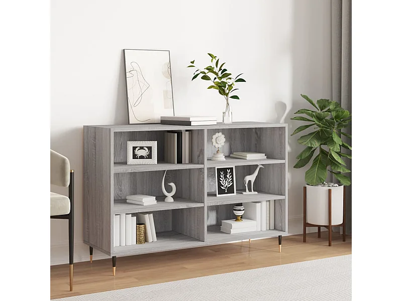 Dressoir 103,5x35x70 cm bewerkt hout grijs sonoma eikenkleurig