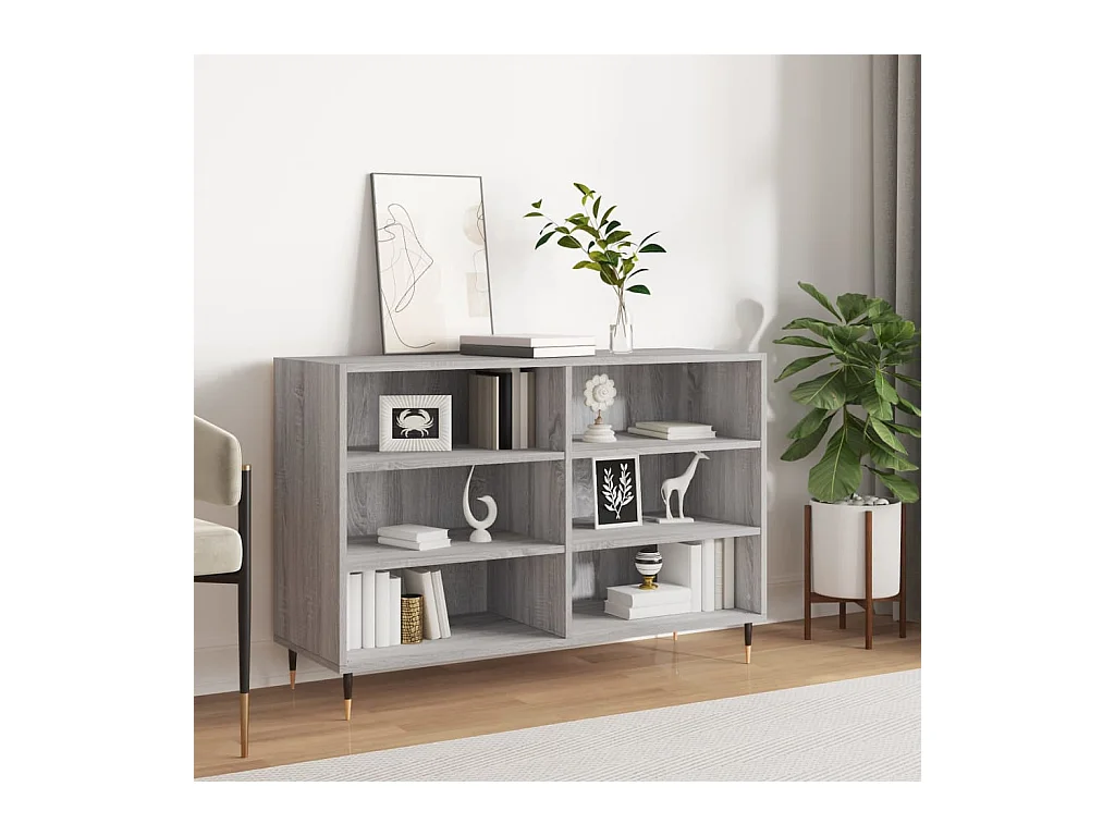 Dressoir 103,5x35x70 cm bewerkt hout grijs sonoma eikenkleurig