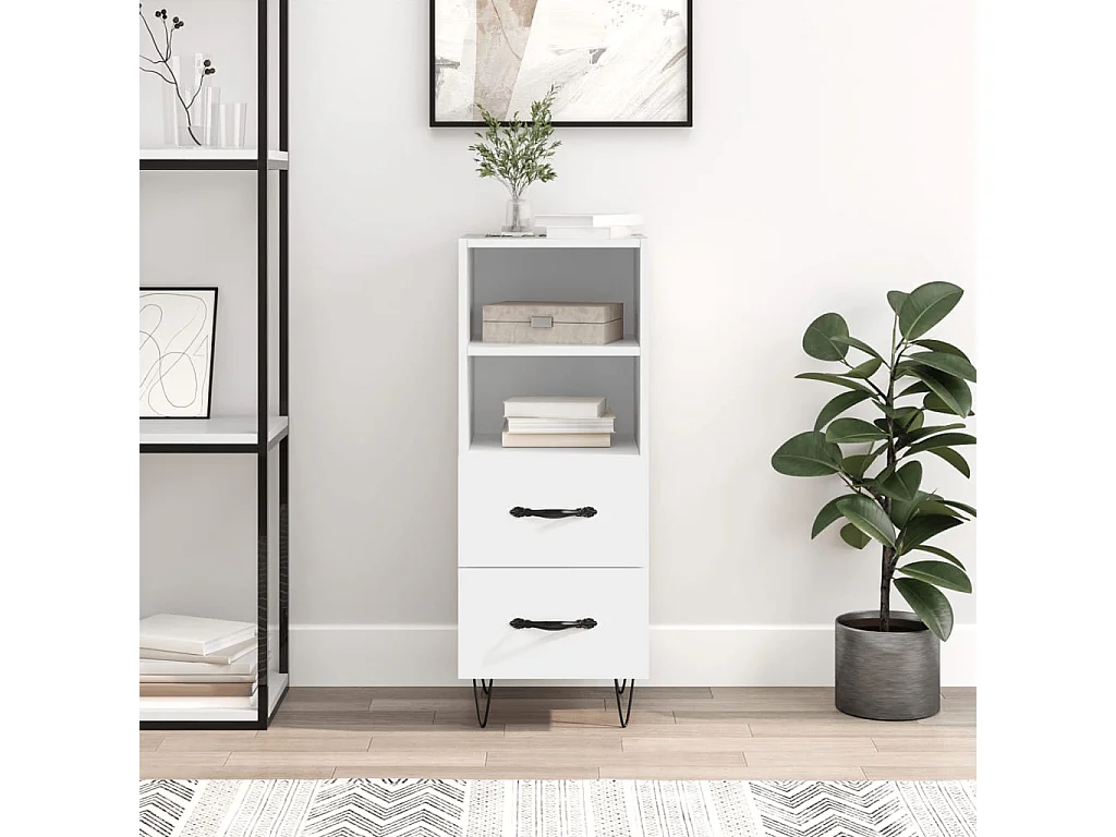 Sideboard Weiß 34,5x34x90 cm Holzwerkstoff