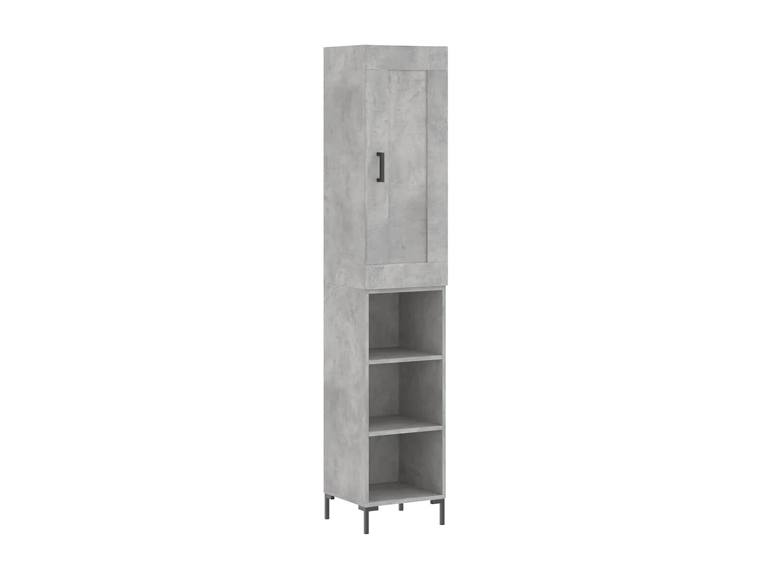 Buffet haut Gris béton 34,5x34x180 cm Bois d'ingénierie