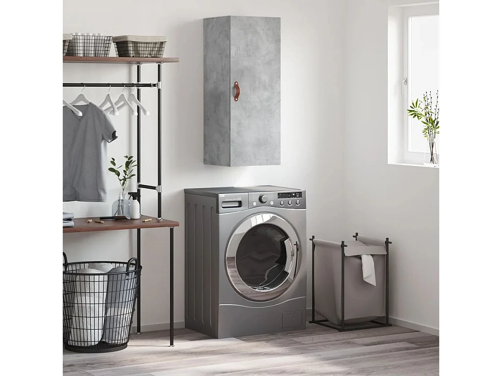 Armoire murale gris béton 34,5x34x90 cm