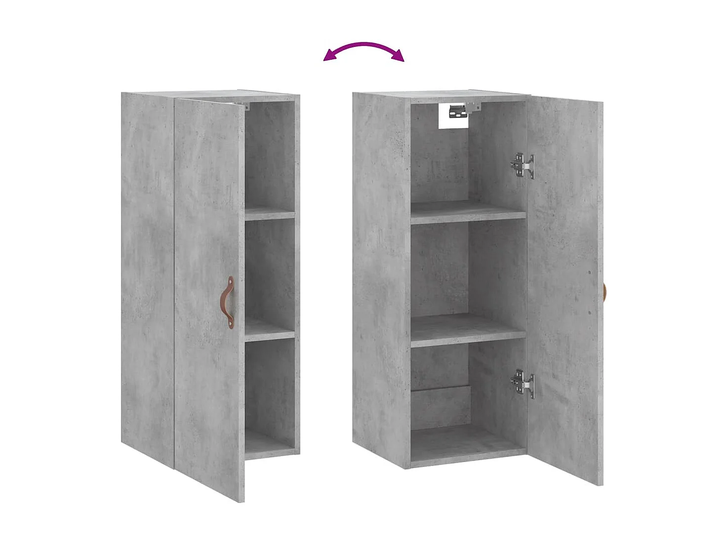 Armoire murale gris béton 34,5x34x90 cm