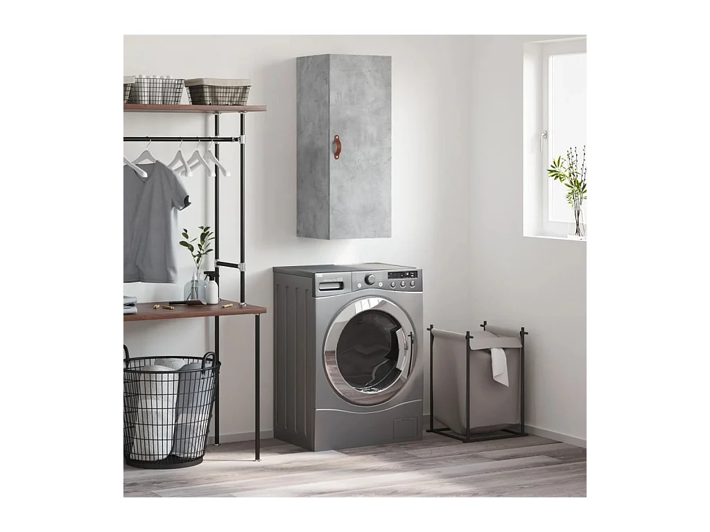 Armoire murale gris béton 34,5x34x90 cm