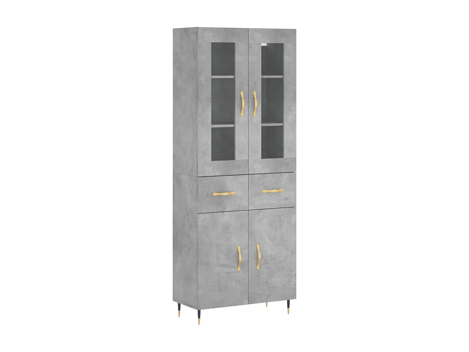 Buffet haut Gris béton 69,5x34x180 cm Bois d'ingénierie