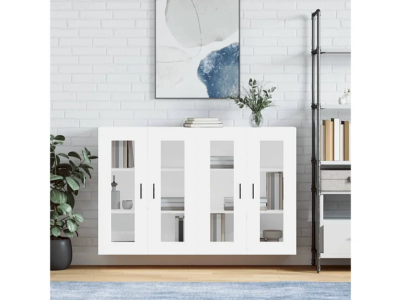 Móveis de parede 2 pcs derivados de madeira branco