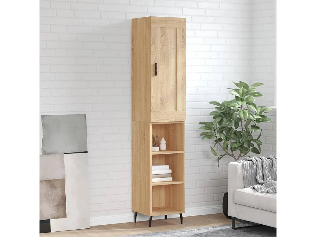 Highboard Sonoma-Eiche 34,5x34x180 cm Holzwerkstoff