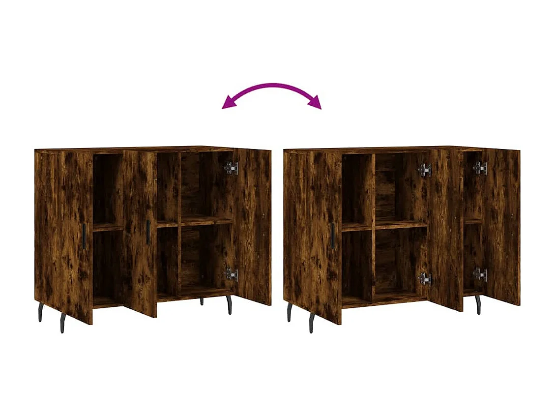 Buffet chêne fumé 90x34x80 cm bois d'ingénierie