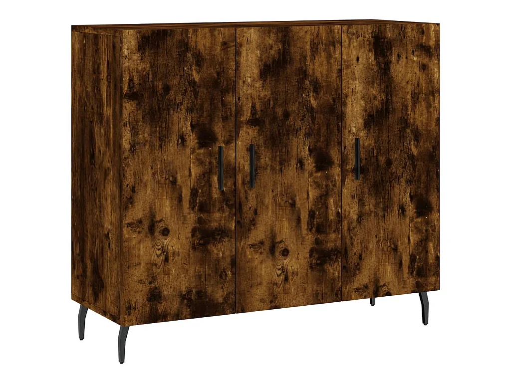 Dressoir 90x34x80 cm bewerkt hout gerookt eikenkleurig