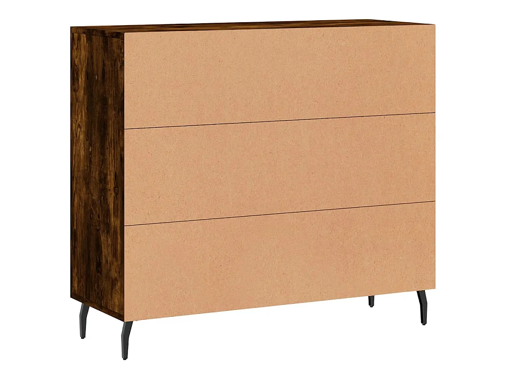 Dressoir 90x34x80 cm bewerkt hout gerookt eikenkleurig