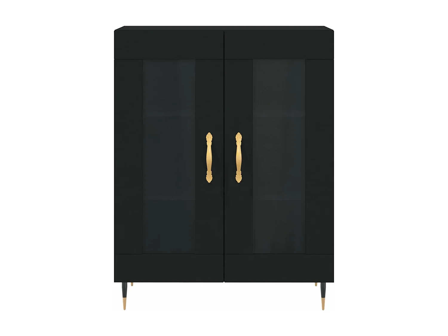 Credenza Nera 69,5x34x180 cm in Legno Multistrato