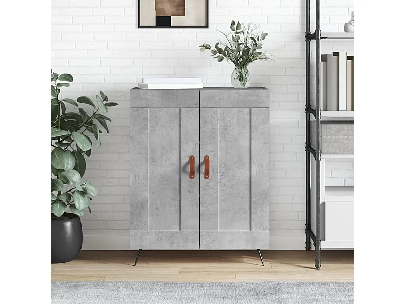 Credenza Grigio Cemento 69,5x34x90 cm in Legno Multistrato